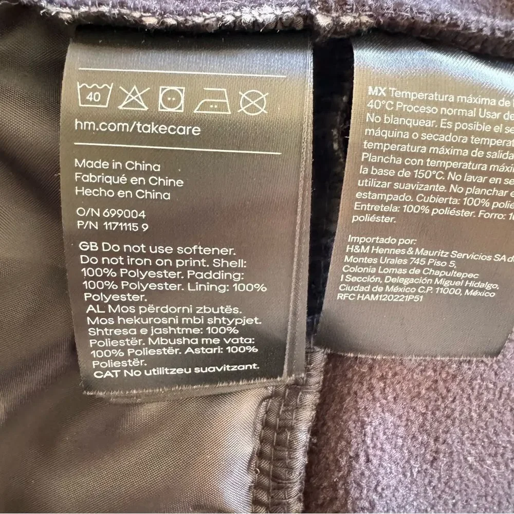 H&M black Hooded Athletic Boys Jacket SZ M #2481